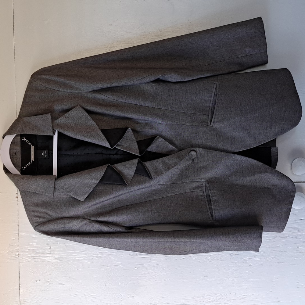 White House Black Market Gray & Black Blazer SZ XS
